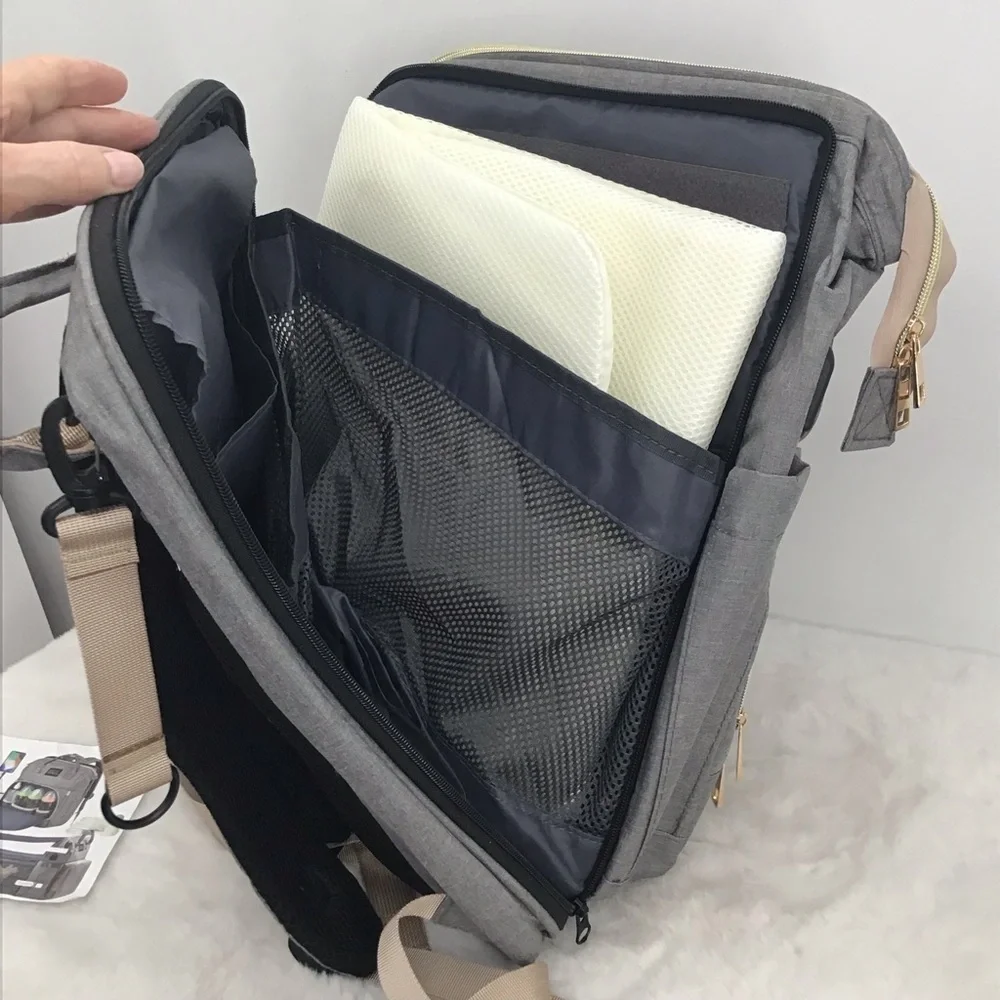 HKZ Home Keep Zeal Nylon Baby Diaper Bag/Backpack Foldable Crib Storage Travel